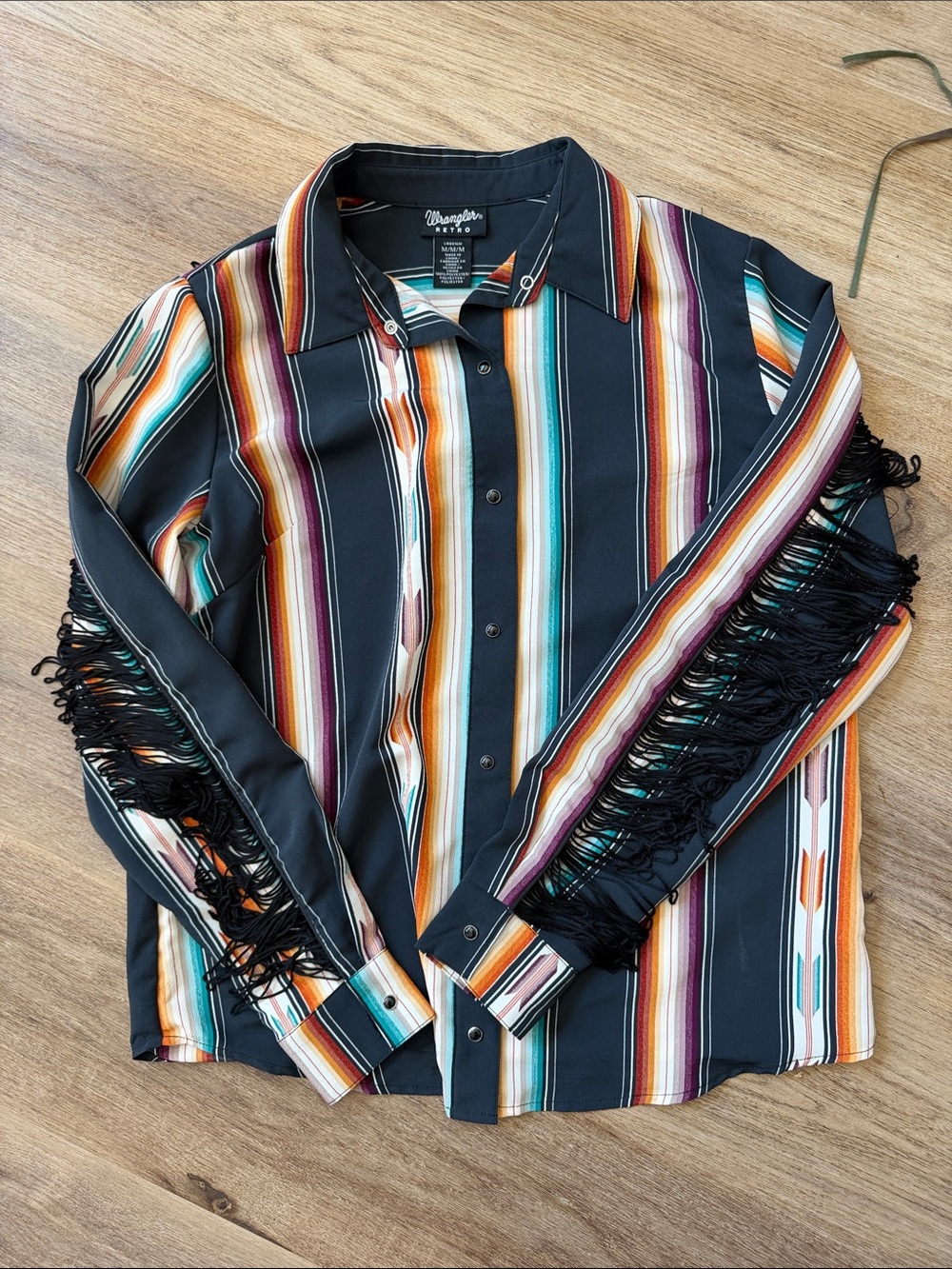 Wrangler Button-Up Shirt with Fringe